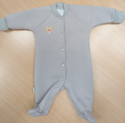 Комбинезон без подкладки (толстый футер) ш304/11* (серый (р-р 62см))