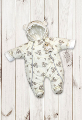 Комбинезон на синтепоне "ФОНАРИКИ" ш991 (кремовый (р-р 74см))