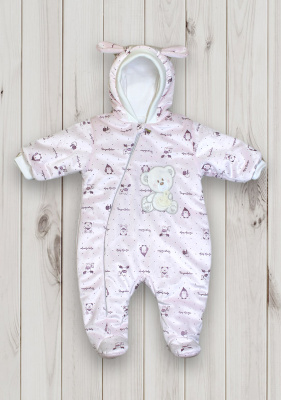 Комбинезон на синтепоне "ОБНИМАШКИ" ш972/9 (розовый (р-р 68-74см))