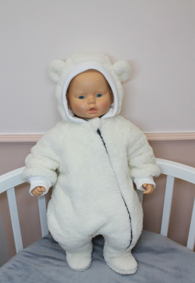 Комбинезон на синтепоне "МИШКА ТОПТЫЖКА" ш973/220 (экрю (р-р 68см))