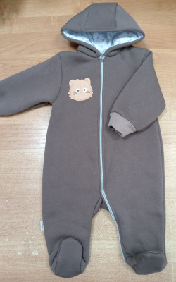 Комбинезон без подкладки (плотный футер) ш900/4* (шоколад (капучино (р-р 68-74см))