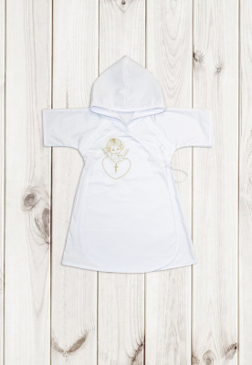 Платье-распашонка для крещения с капюшоном ш010/38*