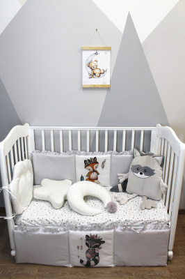 Борт-охранник 3-х сторонний "Флюшик-Джаз" ш4477 ("Охотники" - серый)