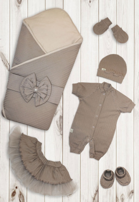 "ЛАПШУЛЯ - лето" ш240/1* - комплект на выписку (девочка)           (шоколад)