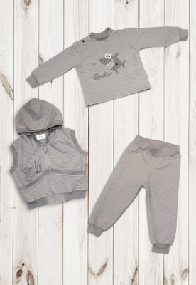 Комплект детский "Шаркуся" (3 предм.) ш108/64 (серый (р-р 74-80см))