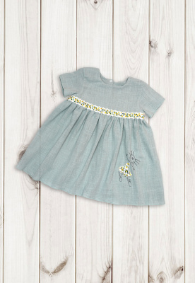 Платье детское "Лёнушка" ш111/126 (оливковый (р-р 80-86см))