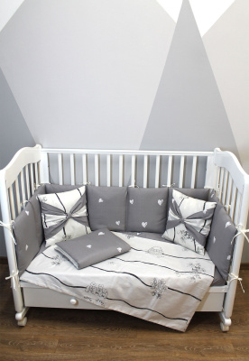 "ЭКОЛЕНД" ш4281/0 - комплект в кроватку (без балдахина) (серый (корзины))