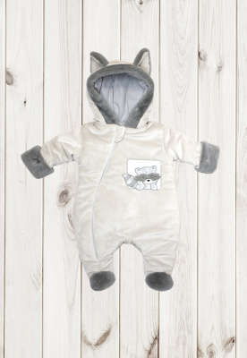 Комбинезон на синтепоне "ЕНОТ СЕНЯ - ГОША" ш973/240 (серый (р-р 62см))