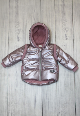 Комплект детский "Believe" (с курточкой, 3 предм.) ш108/16* (пыльная роза (розовая пудра) (р-р 86-92))