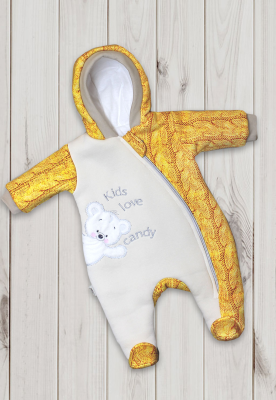 Комбинезон на синтепоне "СЛАСТЁНА" ш972/28 (жёлтый (р-р 68см))