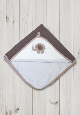 Пелёнка с уголком "Слоники" (95х95см) ш650/16 (шоколад)