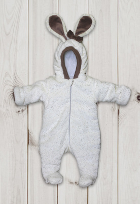 Комбинезон на синтепоне "ЗОЛОТИНКА" ш80/185 (экрю (р-р 56-62см))