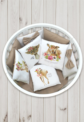 "ЛАПУСЯКИ" ш4269/0 - комплект в кроватку (без балдахина) ("Оленёнок" - капучино)