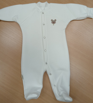 Комбинезон без подкладки (толстый футер) ш304/11* (белый (р-р 62см))