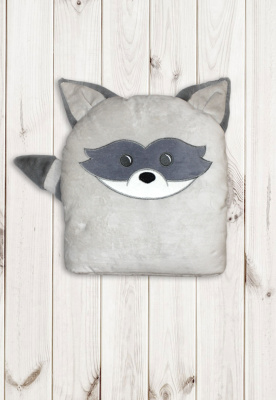 Подушка - игрушка "Енот Сеня-Гоша" (с пижамой) ш277/5 (серый)