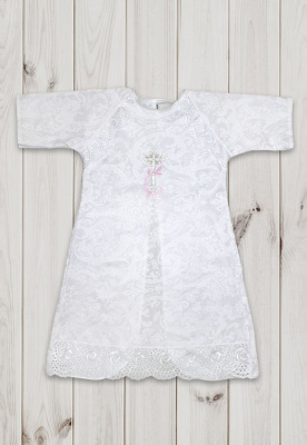 Платье-распашонка для крещения ш010/30 (розовый)