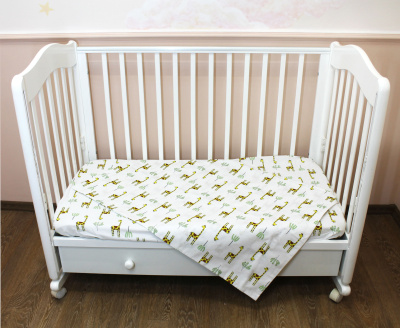 КПБ "Качели" (простыня на резинке 120х60см, БЯЗЬ) ш2329* ("Полянка")