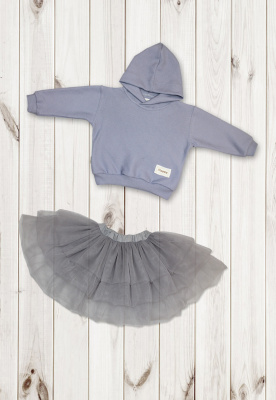 Комплект детский "Эшли" (с капюшоном) ш111/40 (серо-голубой (р-р 98-104см))