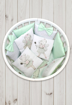 "ЛАПУСЯКИ" ш4269/0 - комплект в кроватку (без балдахина) ("Фея" - салатовый)