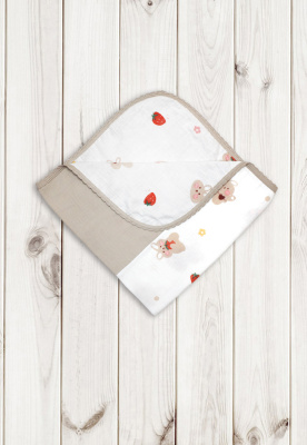 Плед муслиновый "МУСЛИНКА" (80х80см) ш600/13 (нейтральный (клубничка))