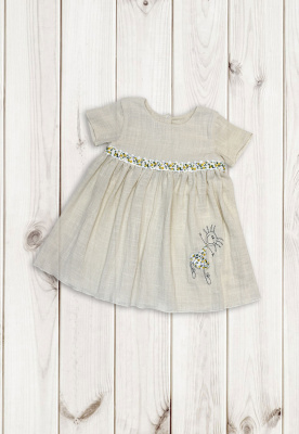 Платье детское "Лёнушка" ш111/126 (экрю (р-р 80-86см))