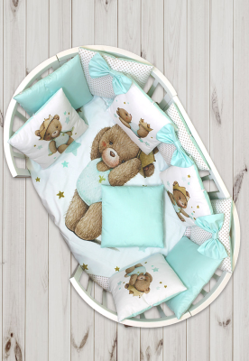 "ЛАПУСЯКИ" ш4269/0 - комплект в кроватку (без балдахина) ("Звездный принц" - салатовый)