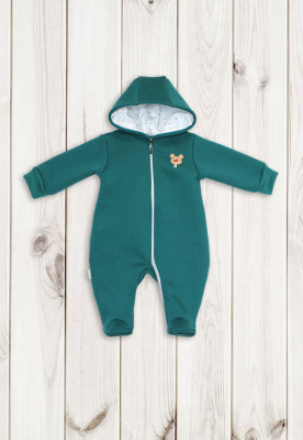 Комбинезон без подкладки (плотный футер) ш900/4* (изумруд (р-р 68-74см))