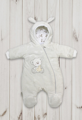 Комбинезон на синтепоне "ОБНИМАШКИ" ш972/9 (кремовый (р-р 68-74см))