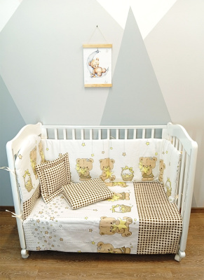   "ФАНТИКИ" ш4020 - комплект в кроватку (сатин) (Мишка (кремовый))