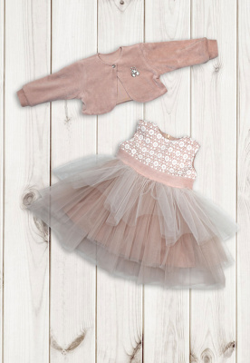 Платье детское "Надин" ш111/107 (розовый (р-р 68-74см))