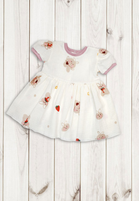 Платье детское "Муслинка" ш111/121 (кремовый (р-р 86см))