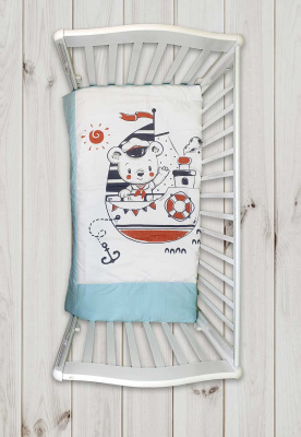 "ПЛЮШИ" ш4275/0 - комплект в кроватку (без балдахина)  ("Юный морячок" - голубой)