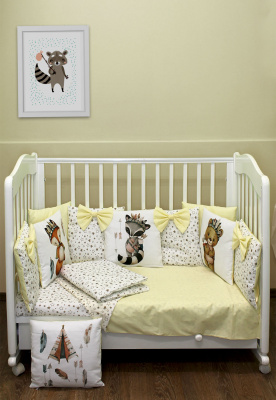 "ЛАПУСЯКИ" ш4269/0 - комплект в кроватку (без балдахина) ("Охотник" - кремовый)