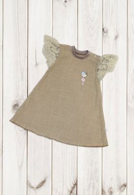 Платье детское "Алёнка" (муслин)  ш111/115 (капучино (р-р 74-80см))