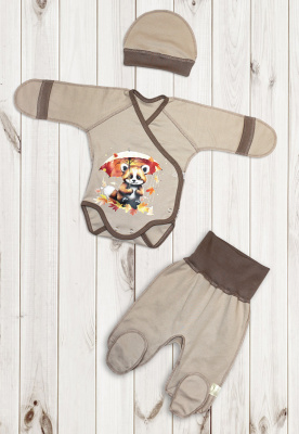 Комплект детский "Енот Сеня-Гоша" ш940/5 (капучино (р-р 56см))