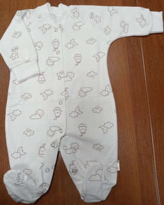 Комбинезон без подкладки (футер) ш304/11 (кремовый (р-р 74см))