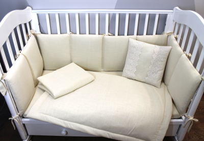 "ЛЁНУШКА" ш4280* - комплект в кроватку (без балдахина) (экрю)