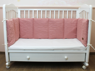 Борт-охранник 4-х сторонний "Енот Сеня-Гоша" ш4491 (розовый)