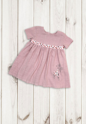 Платье детское "Лёнушка" ш111/126 (розовый (р-р 80-86см))