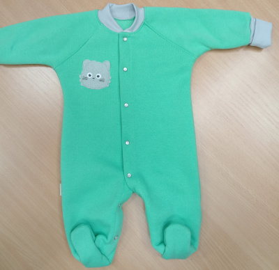 Комбинезон без подкладки (толстый футер) ш304/11* (зелёный (салатовый) (р-р 62см))