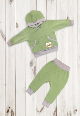 Комплект детский "Енот Сеня-Гоша" ш108/8* (оливковый (р-р  68-74))