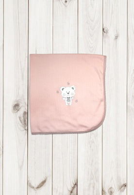 Плед "Эшли" с вышивкой (90х90см) ш600/14 (розовый)