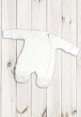 Комбинезон на подкладке (манжеты-антицарапки) ш304/37 (экрю (р-р 62см))