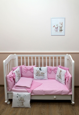 "ЛАПУСЯКИ" ш4269/0 - комплект в кроватку (без балдахина) ("Мамина радость" - серый)