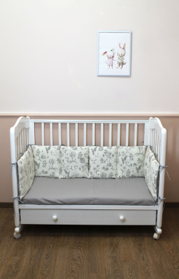 Борт-охранник 4-х сторонний "Эколенд" ш4481* (серый (мишки))