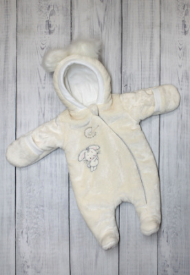 Комбинезон на синтепоне "ОДУВАНЧИК" (с шапочкой) ш974/1 (нейтральный (р-р 56-62см))