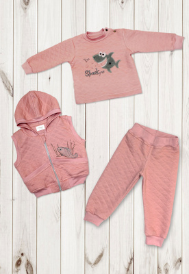 Комплект детский "Шаркуся" (3 предм.) ш108/64 (розовый (р-р 74-80см))