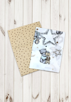 КПБ "Лесная полянка" (простыня на резинке 60х120см, ПОПЛИН) ш2393 (Мишка)