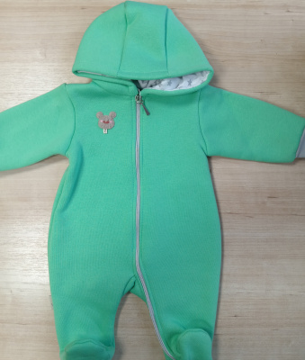 Комбинезон без подкладки (плотный футер) ш900/4* (зелёный (салатовый) (р-р 68-74см))