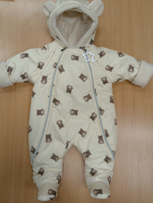 Комбинезон на синтепоне "ФОНАРИКИ" ш991 (кремовый (р-р 68см))